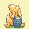 Winnie The Pooh Bear and The Honey Pot Counted Cross Stitch Pattern